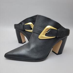 Vince Camuto Womens Slip On Bailey Mule Size 8.5 M Black Leather Pointed Toe